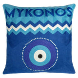 Mykonos Needlepoint Cushion In Blue