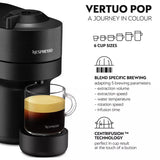 Nespresso Vertuo Pop Coffee Machine by De'Longhi in Liquorice Black