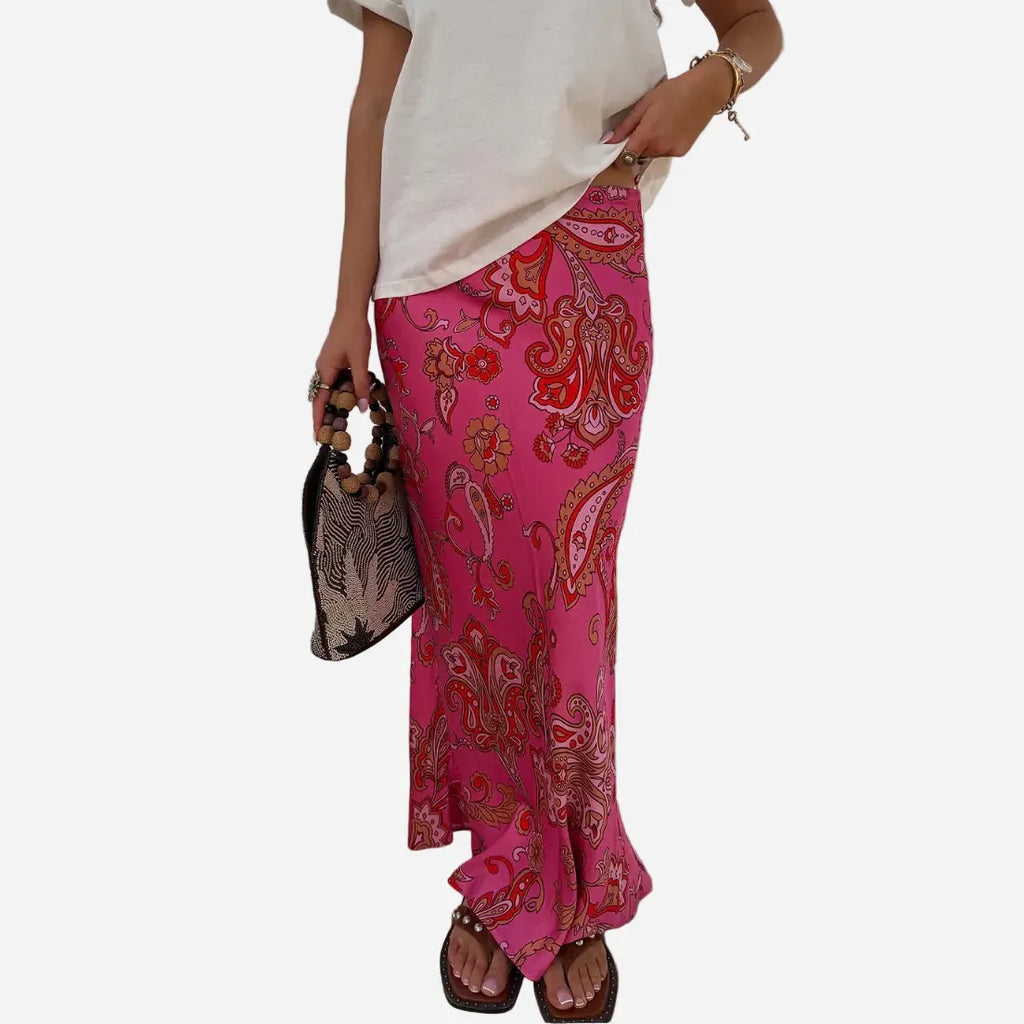 Never Fully Dressed Dorris Skirt in Pink Paisley
