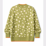 Never Fully Dressed Fawn Jacquard Cardigan In Olive