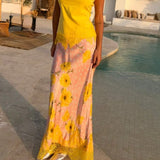 Never Fully Dressed Fawn Poppy Midi Maeva Skirt In Pink
