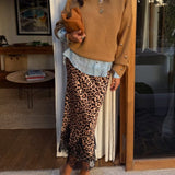 Never Fully Dressed Leopard Midi Maeva Skirt In Leopard