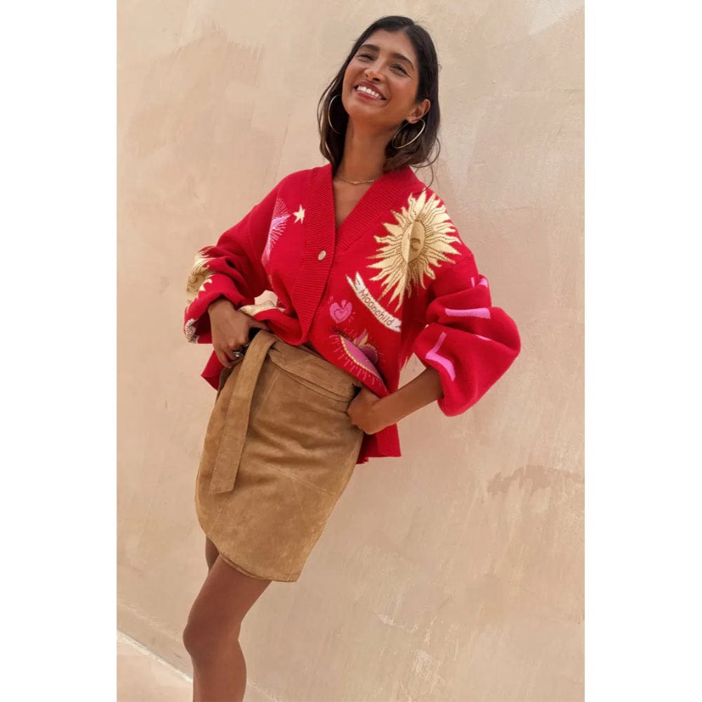 Never Fully Dressed Mystical Cardigan In Red
