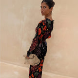 Never Fully Dressed Night Garden Gaia Plisse Dress In Black