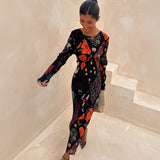Never Fully Dressed Night Garden Gaia Plisse Dress In Black