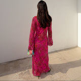 Never Fully Dressed Paisley Mesh Dress In Pink