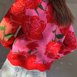 Never Fully Dressed Rosa Forrest Cardigan In Floral Pink