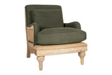 Nkuku Abe Deconstructed Linen Armchair - Olive