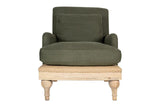 Nkuku Abe Deconstructed Linen Armchair - Olive