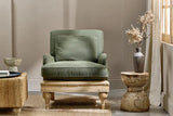Nkuku Abe Deconstructed Linen Armchair - Olive