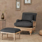 Nkuku Abe Linen Armchair in Charcoal