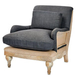 Nkuku Abe Linen Armchair in Charcoal