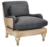 Nkuku Abe Linen Armchair in Charcoal