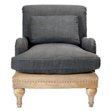 Nkuku Abe Linen Armchair in Charcoal