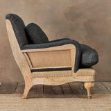 Nkuku Abe Linen Armchair in Charcoal