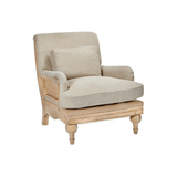 Nkuku Abe Linen Armchair in Stone