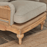 Nkuku Abe Linen Armchair in Stone