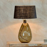 Nkuku Baba Green Smoke Glass Lamp - Large Tall