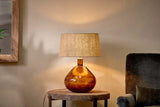 Nkuku Baba Recycled Glass Lamp - Burnt Amber - Large Wide