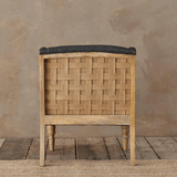 Nkuku Elbu Linen Armchair in Charcoal