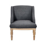 Nkuku Elbu Linen Armchair in Charcoal