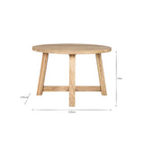 Nkuku Indali 4-6 Seater Round Mango Wood Dining Table in Natural