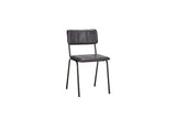 Nkuku Ukari Leather Dining Chair - Aged Black