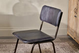Nkuku Ukari Leather Dining Chair - Aged Black