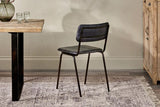 Nkuku Ukari Leather Dining Chair - Aged Black