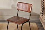 Nkuku Ukari Leather Dining Chair - Chocolate Brown