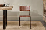 Nkuku Ukari Leather Dining Chair - Chocolate Brown