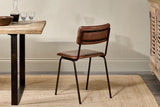 Nkuku Ukari Leather Dining Chair - Chocolate Brown