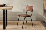 Nkuku Ukari Leather Dining Chair - Chocolate Brown
