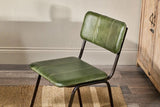 Nkuku Ukari Leather Dining Chair - Rich Green