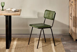 Nkuku Ukari Leather Dining Chair - Rich Green