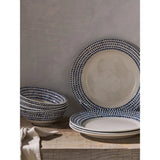nkuku Ceam Indigo Drop Ceramic 12 Piece Dinnerware Set