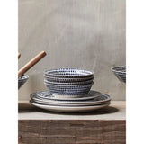 nkuku Ceam Indigo Drop Ceramic 12 Piece Dinnerware Set