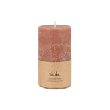 nkuku Rustic Soy Blend Pillar Large Candle In Rust