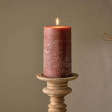 nkuku Rustic Soy Blend Pillar Large Candle In Rust