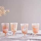 nkuku Shirali Marble Swirl Wine Glass In Apricot (Set Of 4)