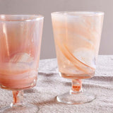 nkuku Shirali Marble Swirl Wine Glass In Apricot (Set Of 4)