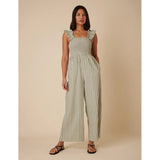 nobdy's Child Green Stripe Full Length Maya Jumpsuit