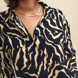 Nobody's Child Animal Print Long Sleeve Utility Shirt