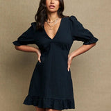 Nobody's Child Black Delilah Mini Tea Dress