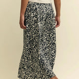 Nobody's Child Black Floral Drawstring Waist Midaxi Skirt