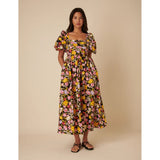 nobody's Child Black Floral Nova Midi Dress