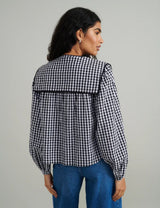 nobody's Child Black Gingham Collar Detail Bridy Blouse