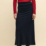 Nobody's Child Black Jersey Ruched Midi Skirt