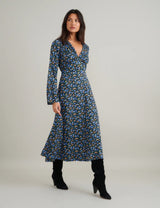 nobody's Child Blue Ditsy Floral Lydia Midi Dress