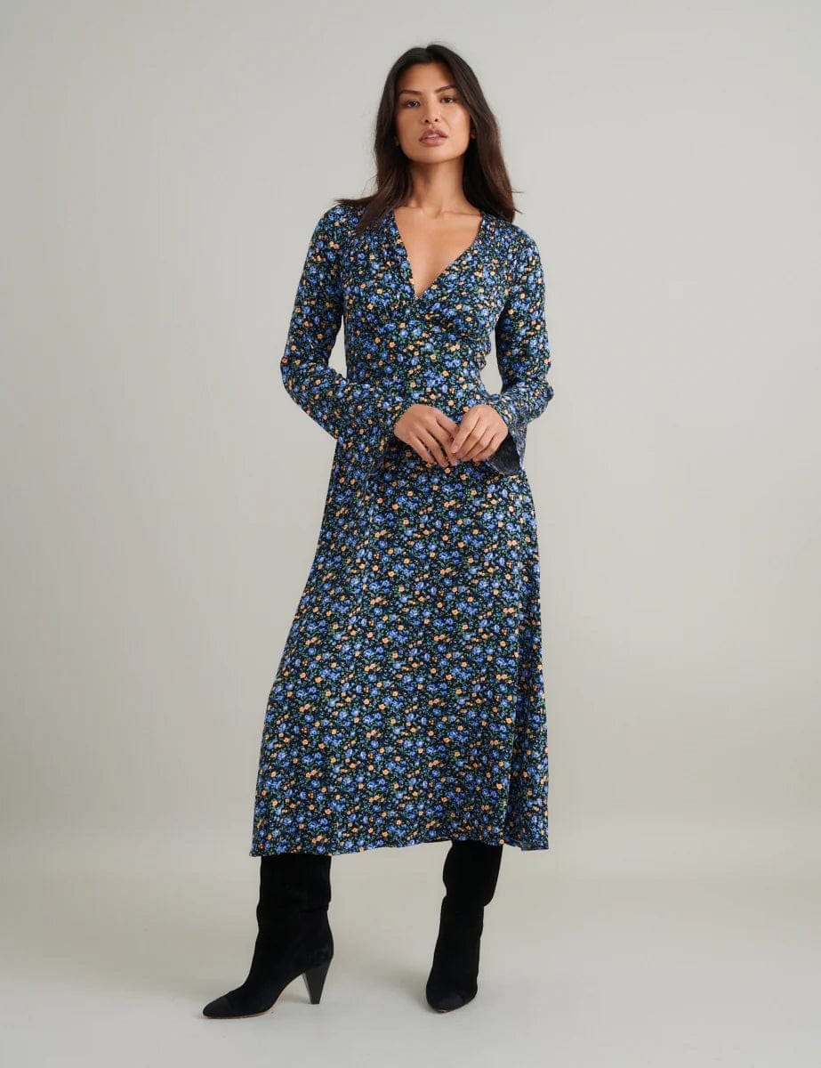 nobody's Child Blue Ditsy Floral Lydia Midi Dress nobody's Child Blue Ditsy Floral Lydia Midi Dress